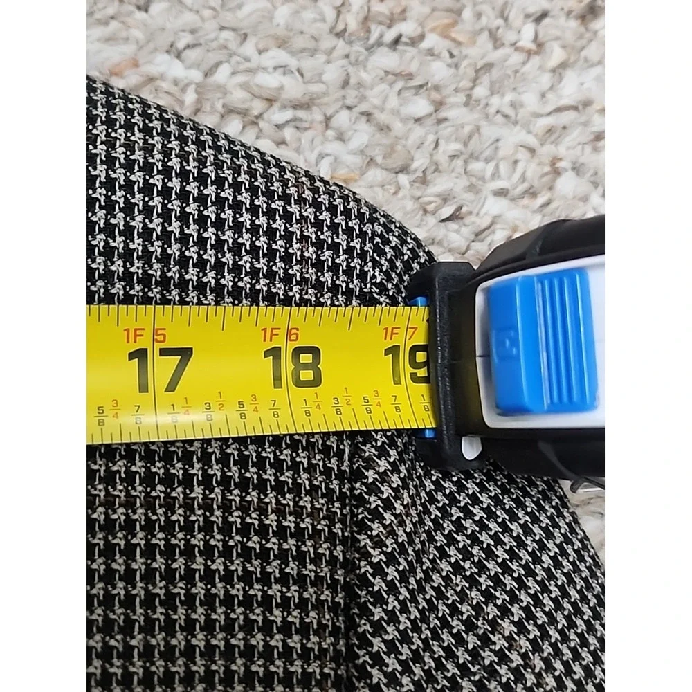 Jos A Bank 40R Silk + Wool Blend Blazer Sport Coat Suit Jacket Black Houndstooth